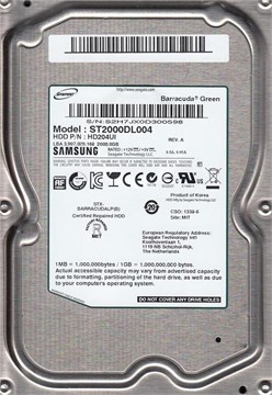 HD204UI Жесткий диск SAMSUNG 2TB 32MB SATA 3G 3.5 ECOGREEN F4 HD204UI - фото 109012