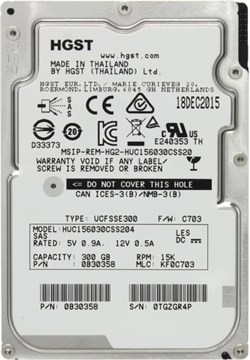 Жесткий диск HGST Ultrastar C15K600 300 Гб SAS 2.5", HUC156030CSS204 HUC156030CSS204 - фото 5132