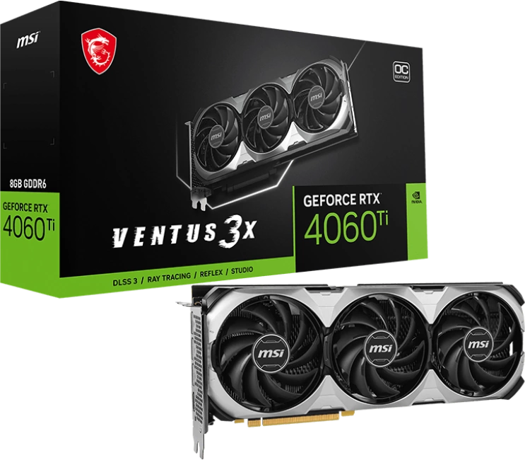 Видеокарта MSI GeForce RTX 4060 8GB (RTX 4060 VENTUS 3X 8G OC)