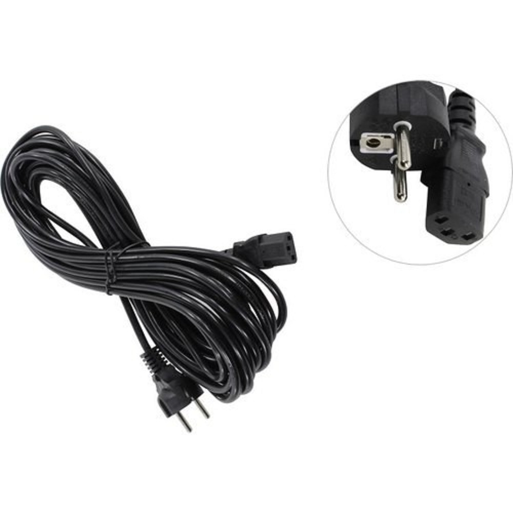 Exegate EP280656RUS Кабель питания ExeGate Power PC-10P (Евровилка Schuko->С13) VDE-250V-3*0.75mm2, медь, черный, 10м.