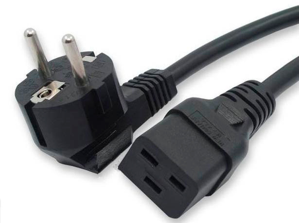 Hyperline PWC-IEC19-SHM-3.0-BK Кабель питания (Shucko+C19) (3x1.5), 3м