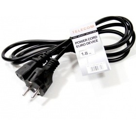 Telecom Кабель (TE021-CU0.75-1.8M) компьютер - розетка 220V (EURO) 1.8м, 3G0 7.5mm медь