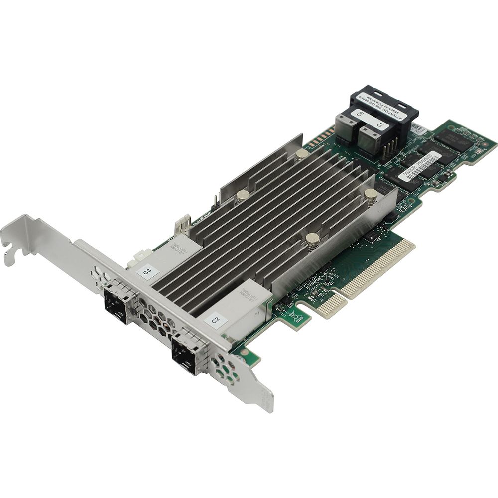 RAID-контроллер Broadcom 9480-8i8e SGL (05-50031-00) PCIe 3.1 x8 LP, SAS/SATA/NVMe, RAID 0,1,5,6,10,50,60, 16port(2 * int SFF8643 + 2 * ext SFF8644), 4GB Cache, 3516ROC RTL