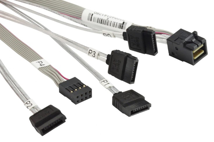 Кабель SuperMicro CBL-SAST-0556 HDmSAS-4xSATA 90/90/75/75cm