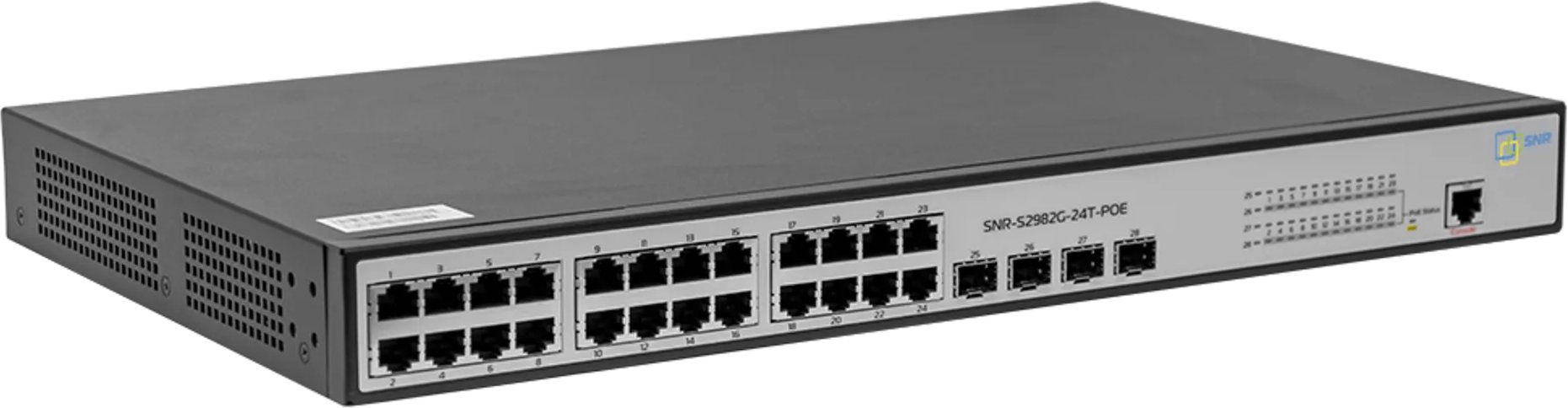 Коммутатор SNR SNR-S2982G-24T-POE-E 24G 4SFP 24PoE 370W управляемый