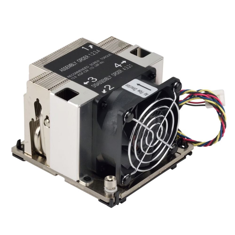 SNK-P0068AP4(with BK) TDP: 205W Product Dimensions:91L x 88W x 64.5H (mm) Product Material: AL1100+4PIPE+FAN Socket: LGA3647 Fan Dimensions:60x60x25mm; Fan Speed:6800RPM±10% Voltage: DC 12V Current: 0.5~0.55A±10% Power: 6.0~6.6W±10% Air Flow: 31.27~34.74