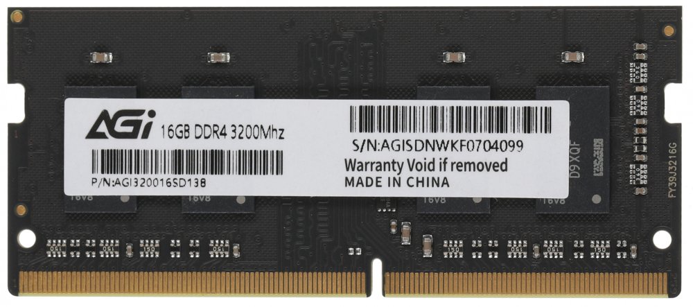 Память SO-DIMM DDR4 16GB AGI PC25600 3200MHz CL22 1.2V (AGI320016SD138)