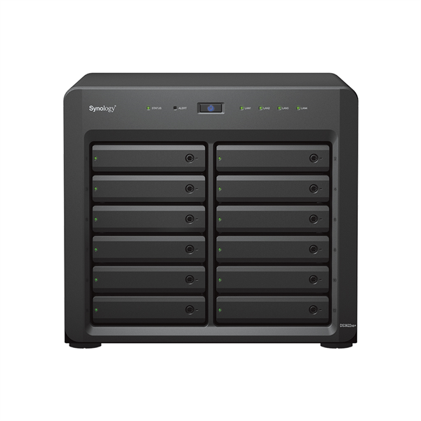Система хранения данных Synology 6C2,2GhzCPU/2x8Gb(up to 48)/RAID0,1,10,5,6/up to 12hot plug HDDs SATA(3,5' or 2,5') (up to 36 with 2xDX1222)/2xUSB3.0/2GigEth(2x10Gb)/iSCSI/2xIPcam(up to 90)/1xPS/5YW (DS3622xs+)