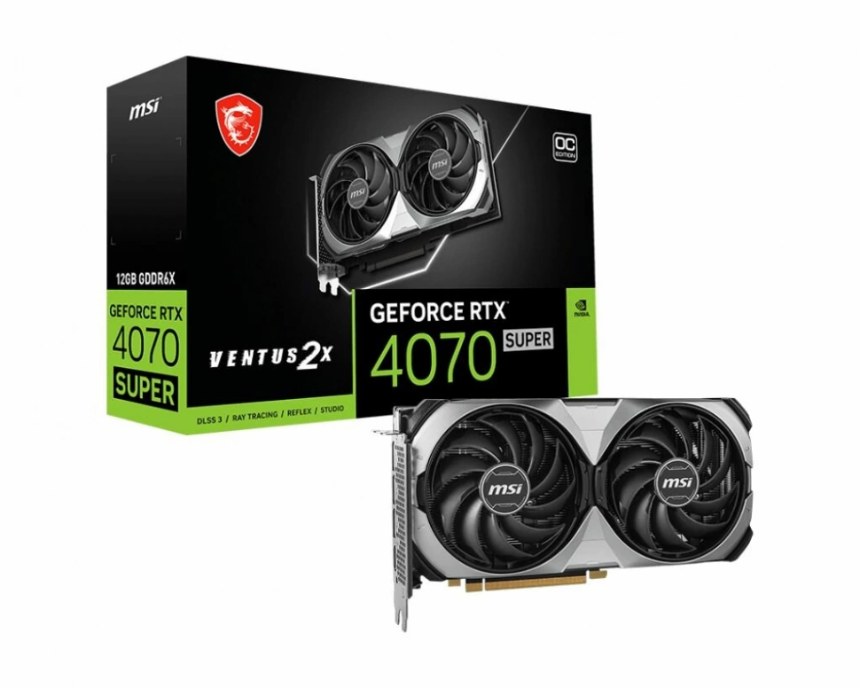 Видеокарта MSI GeForce RTX 4070 Super VENTUS 2X OC (602-V513-168S)