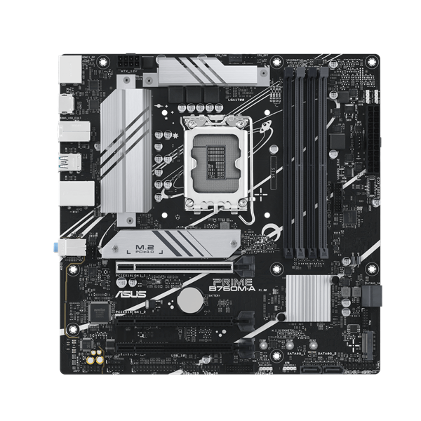 Материнская плата ASUS PRIME B760M-A-CSM, LGA1700, B760, 4*DDR5, 2xHDMI+DP, 4xSATA3 + RAID, 2xM2, Audio, Gb LAN, USB 3.2, USB 2.0, mATX; 90MB1EK0-M0EAYC (PRIME B760M-A-CSM)