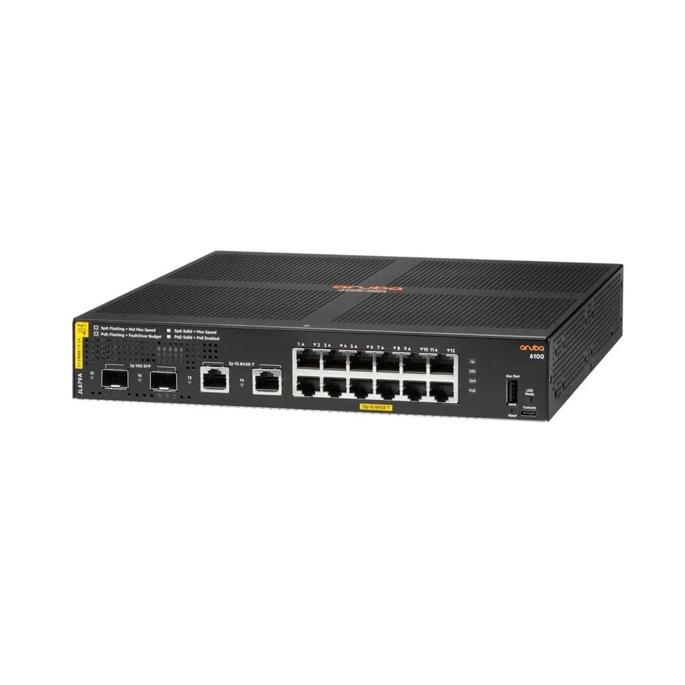 JL679A HPE Коммутатор Aruba 6100 Managed L3 12G Class4 PoE 139W 2SFP+