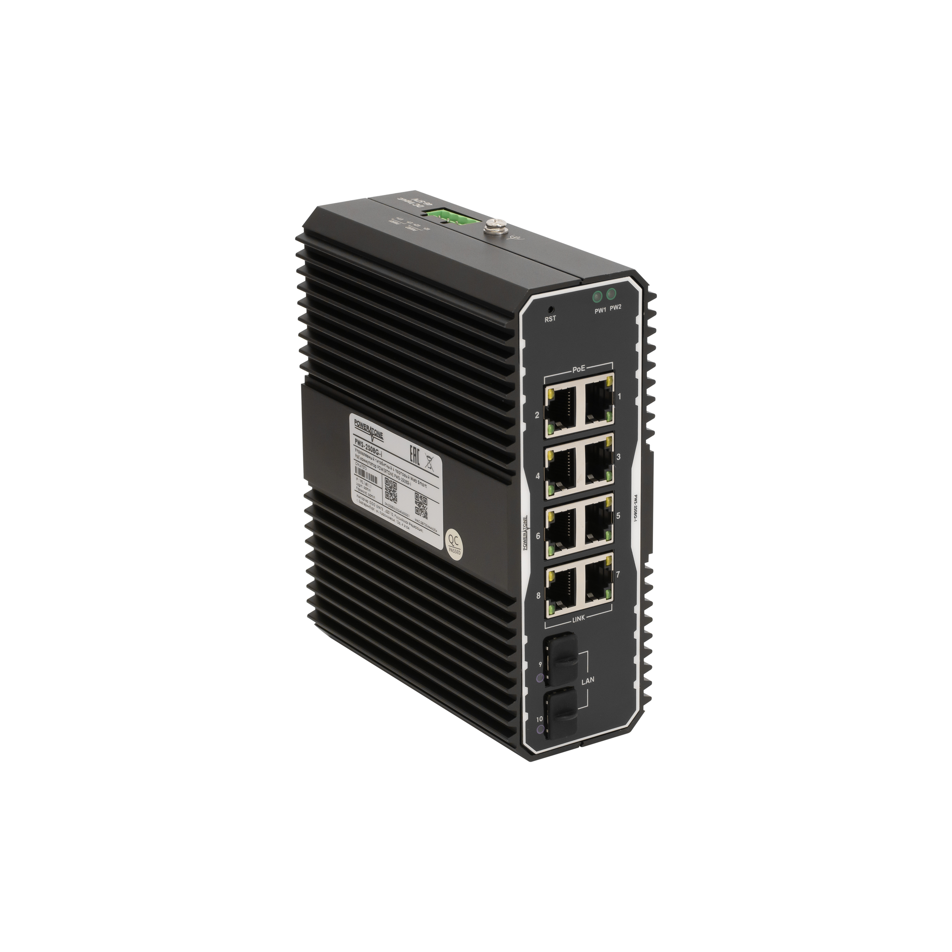 Управляемый гигабитный 4 портовый Web Smart PoE коммутатор POWERTONE PWS-2S08G-i