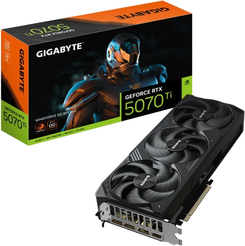 Видеокарта GigaByte GeForce RTX 5070 Ti 16Gb (GV-N507TWF3OC-16GD 1.0)