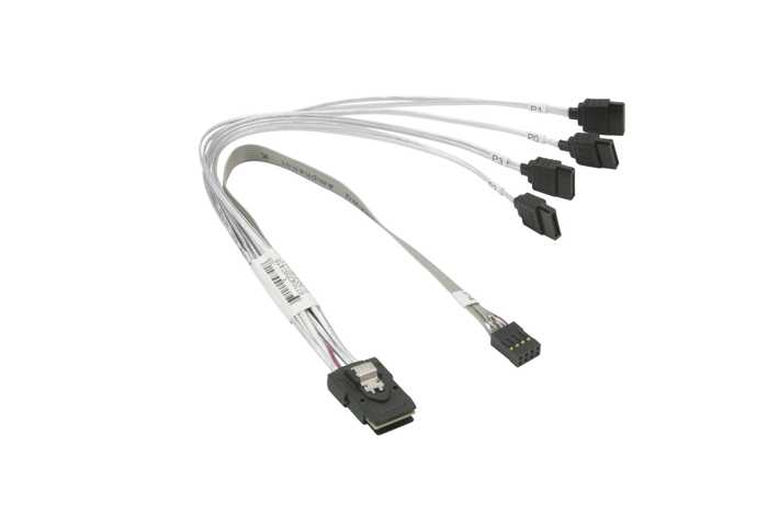 Supermicro 23CM, W / 25.5cm SB, S, 30AWG Ipass to 4 SATA Cable - SATA for Network [CBL-0118L-03]