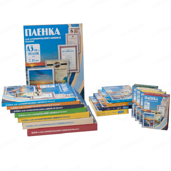 Плёнка для ламинирования пакетная глянцевая OFFICE KIT А4, 216 х 303 (100 мкм) 100 шт