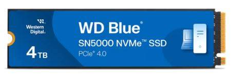 Твердотельный диск 4TB WD Blue, NVMe, M.2 2280, PCI-E 4x4 [R/W - 5500/5000 MB/s]