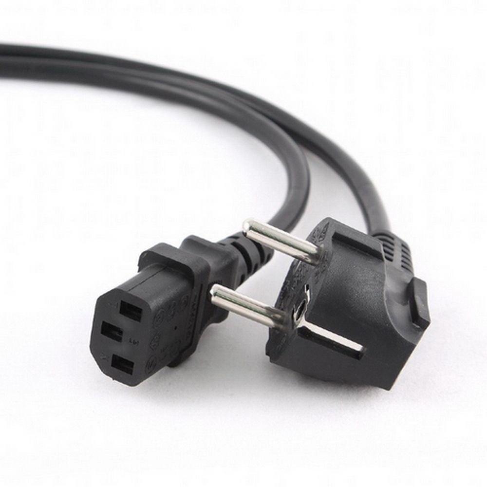 Кабель питания Cablexpert PC-186-VDE-1M, 1м, Schuko- C13, VDE, 10А, черный, с заземлением, пакет