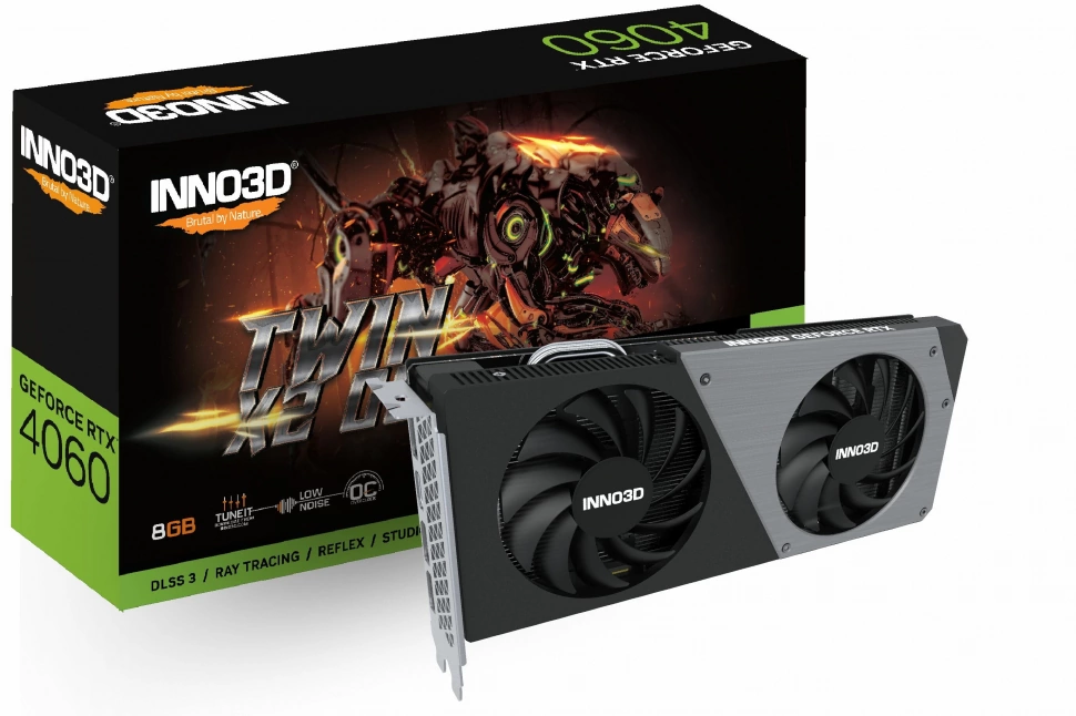 Видеокарта Inno3D GeForce RTX4060 TWIN X2 OC (N40602-08D6X-173051N)