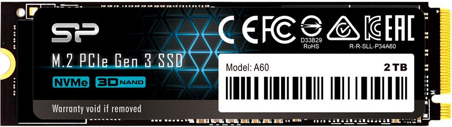 Твердотельный диск 2TB Silicon Power P34A60, M.2 2280, PCI-E 3x4 [R/W - 2200/1600 MB/s]