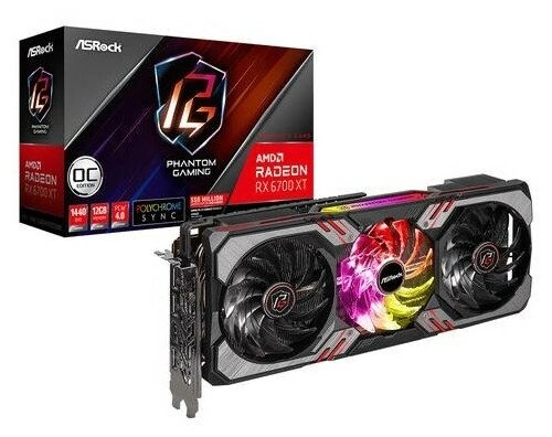 Видеокарта ASRock AMD Radeon RX 6700 XT Phantom Gaming D OC (RX6700XT PGD 12GO)