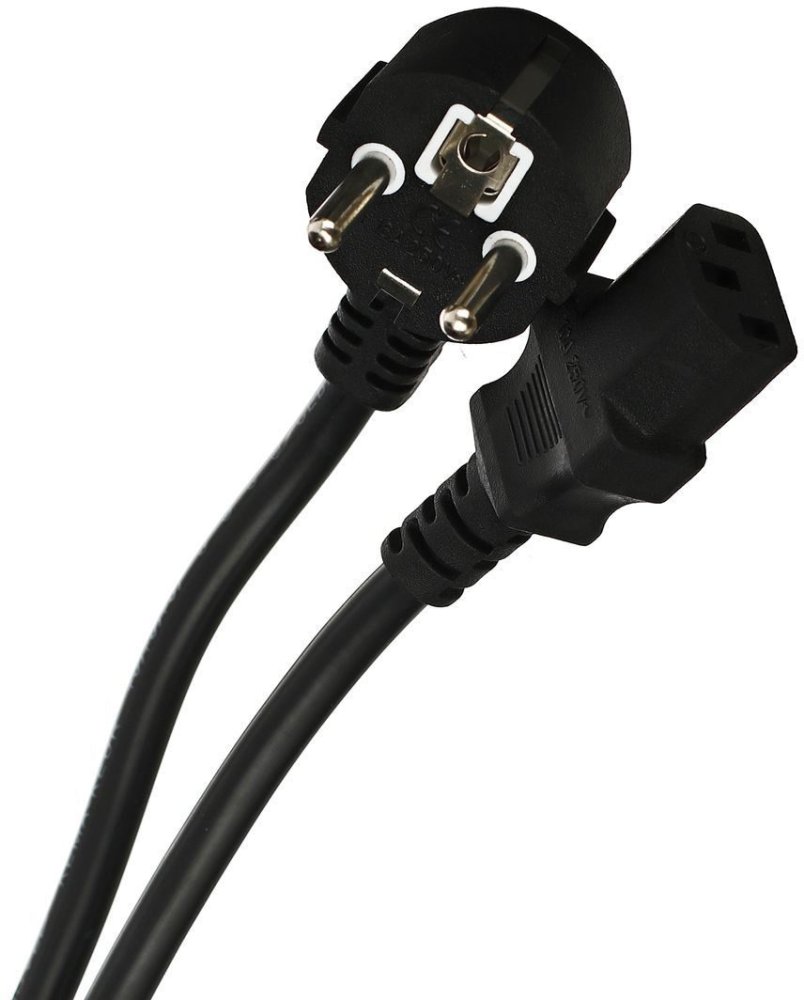 VCOM CE021-CU1.5-1.8 Кабель компьютер --> розетка 220V ( угловая Евровилка) <VDE> 3G*1.5mm2 , 1,8м