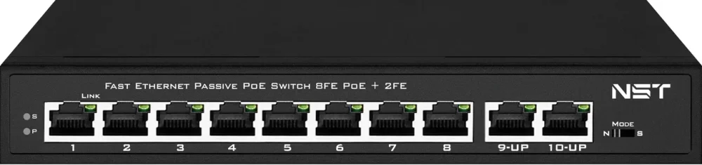 Passive PoE коммутатор Fast Ethernet New System Technologies (NST) NS-SW-8F2F-P/A