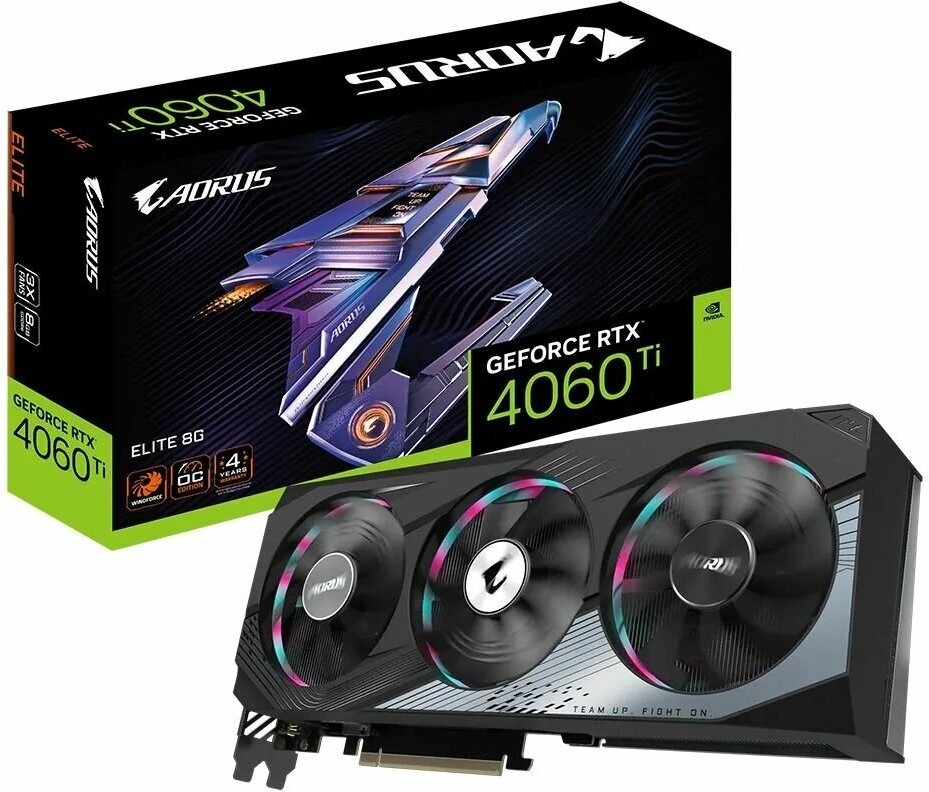 Видеокарта Gigabyte NVIDIA GeForce RTX 4060 AORUS ELITE (GV-N4060AORUS E-8GD)