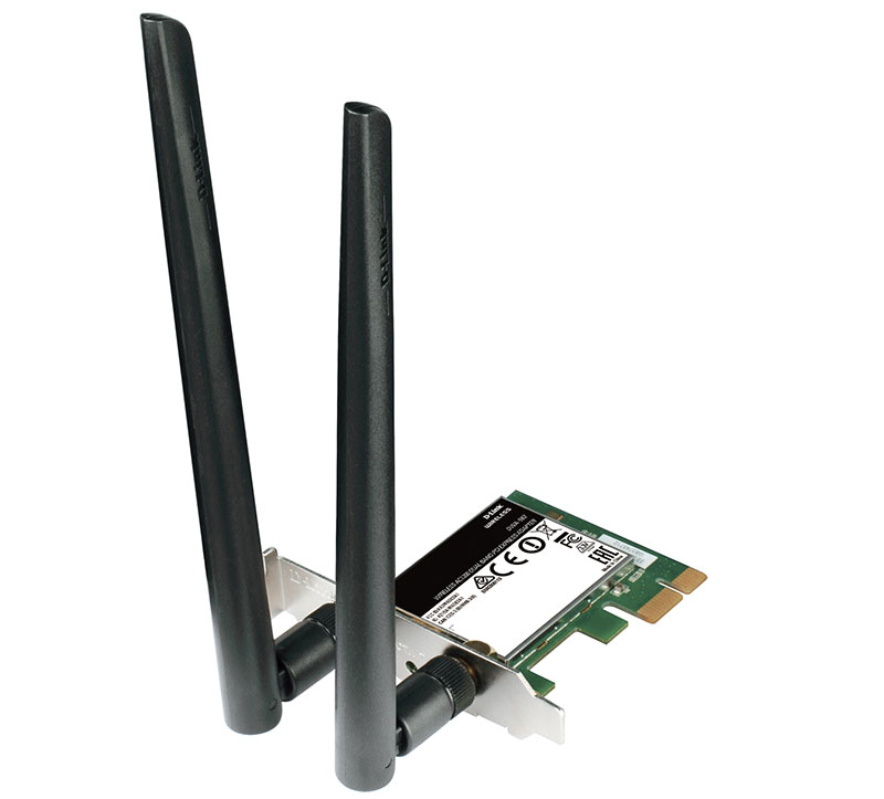 Сетевой адаптер WiFi D-Link DWA-582 PCI Express (ант.внеш.съем) 2ант.