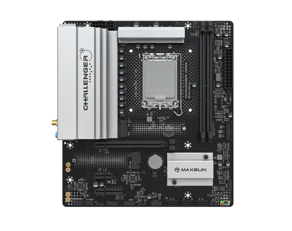 Материнская плата MAXSUN MS-Challenger Z890M WIFI, LGA1851, Z890, 2*DDR5, 3*SATA3, 2*M.2, USB 3.2, USB 2.0, Type-C, 1*PCIEx16, 1*PCIex4, 1*PCIex1, HDMI+DP, mATX