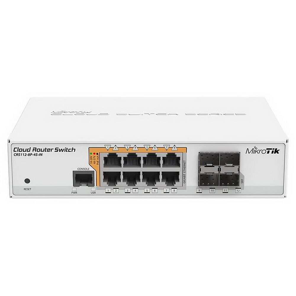 Коммутатор MikroTik CRS112-8P-4S-IN 8G 4SFP 8PoE+ управляемый