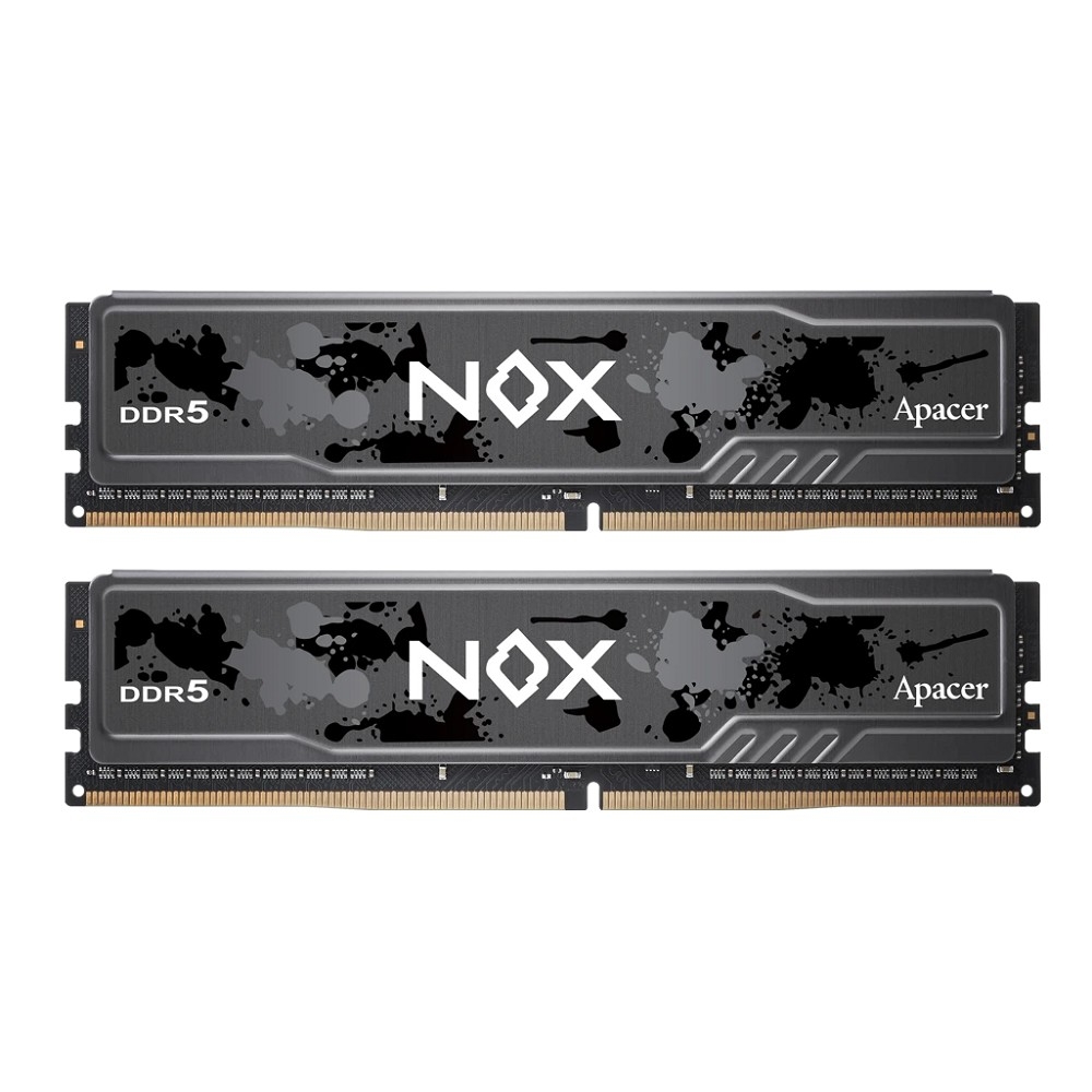 Оперативная память Apacer DDR5 32GB 6400MHz DIMM NOX Black Gaming Memory CL36 1.4V Kit (2x16GB) Heat Sink (Retail) 2048*8 3 years (AH5U32G64C652MBAA-2)