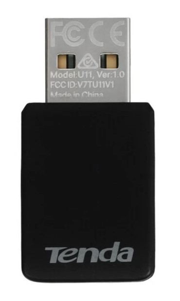 Двухдиапазонный Wi-Fi адаптер Tenda U11, 2,4/5 ГГц, до 900 Мбит/с, подключение USB, внутренняя антенна