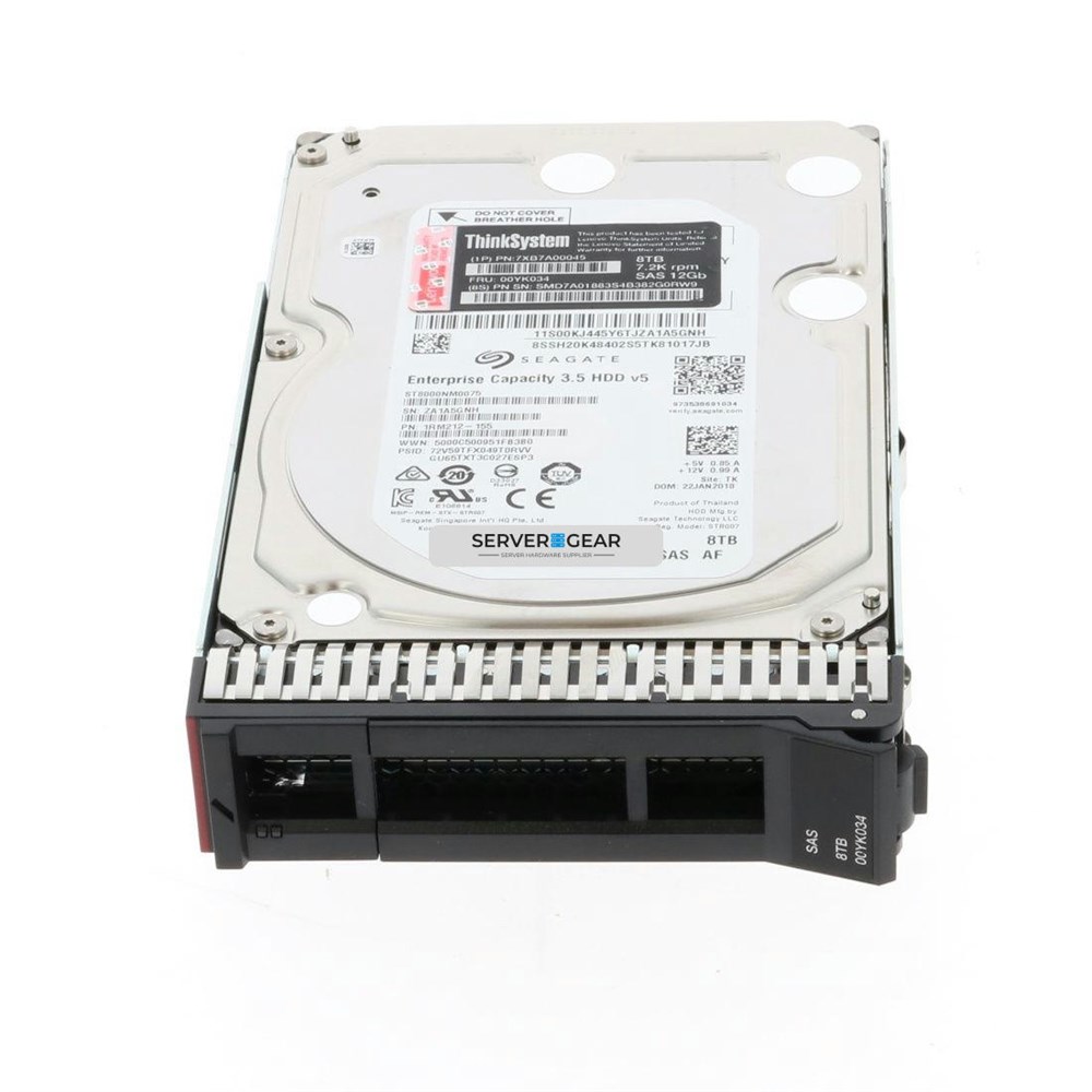 00YK034 Жесткий диск ThinkSystem 3.5in 8TB 7.2K SAS 12Gb Hot Swap 512e HDD