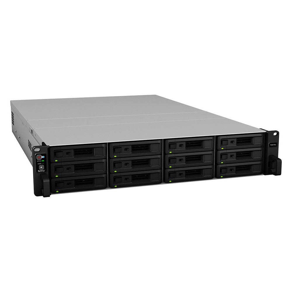 Система хранения данных Synology (Rack2U) QC2,4Ghz/8Gb upto 64/RAID0,1,10,5,6/up to12HP HDDs SATA(3,5'or2,5') upto 36 with 2xRX1217(RP)/2xUSB/4GigEth(+2Expslot)/iSCSI/2xIPcam(upto75)/1xPS/norail/5YW (RS3618xs)