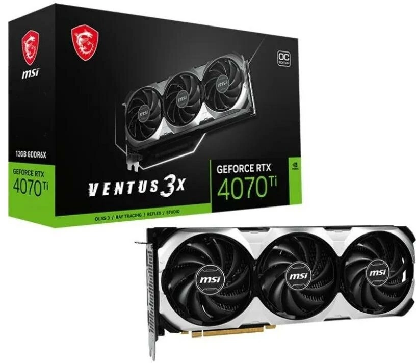 Видеокарта MSI PCIE16 RTX4070 12GB (RTX 4070 VENTUS 2X E 12G)