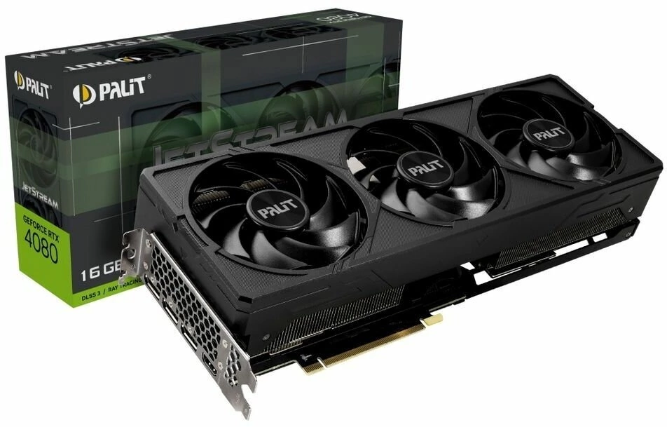 Видеокарта Palit GeForce RTX 4080 JETSTREAM 16 ГБ (NED4080019T2-1032J)