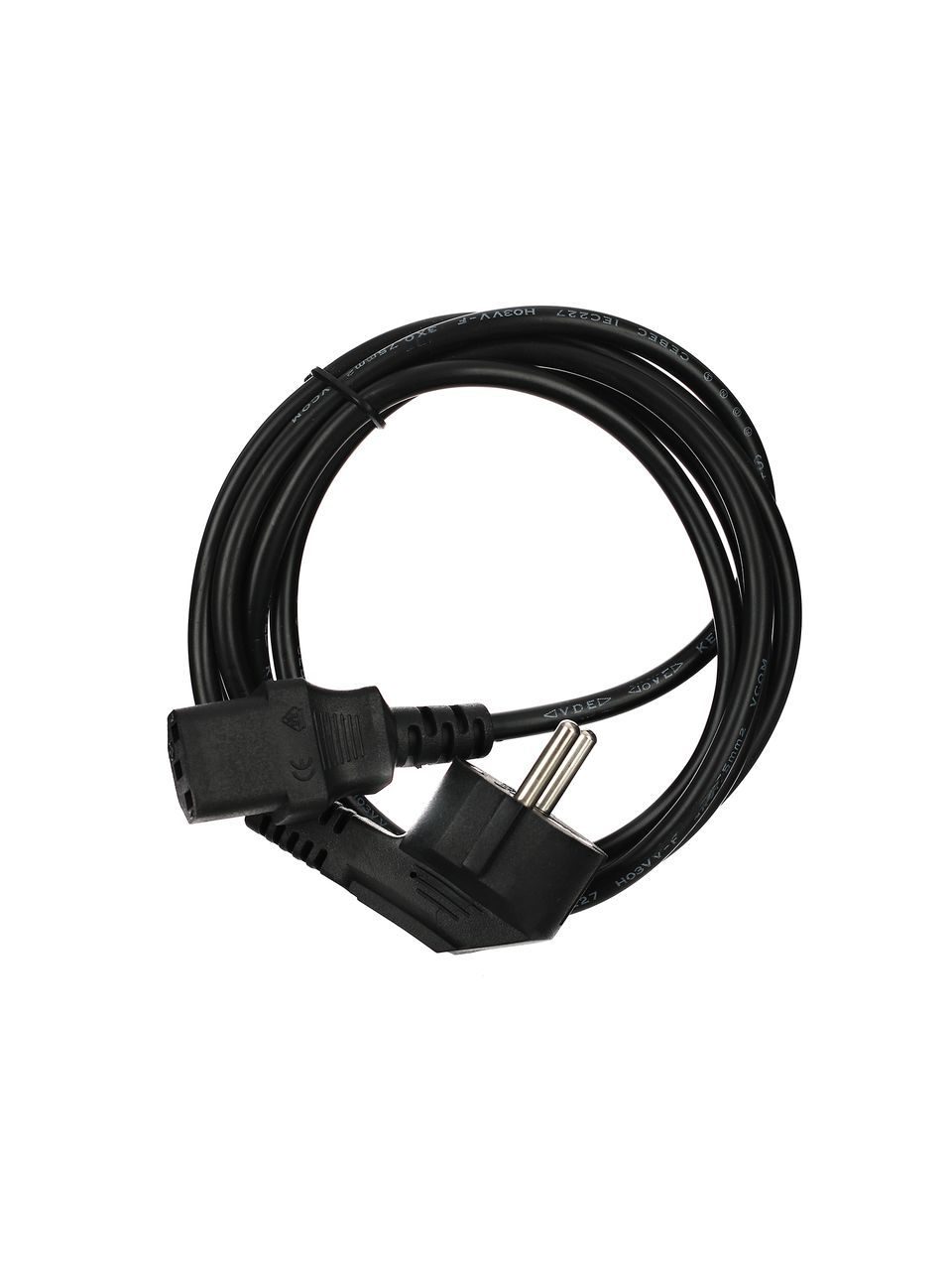 VCOM CE021-CU0.75-1.8M Кабель компьютер-розетка 220V (EURO) <VDE> 3G0,75mm2 VCOM {CE021-CU} 1,8м[6937510870226]