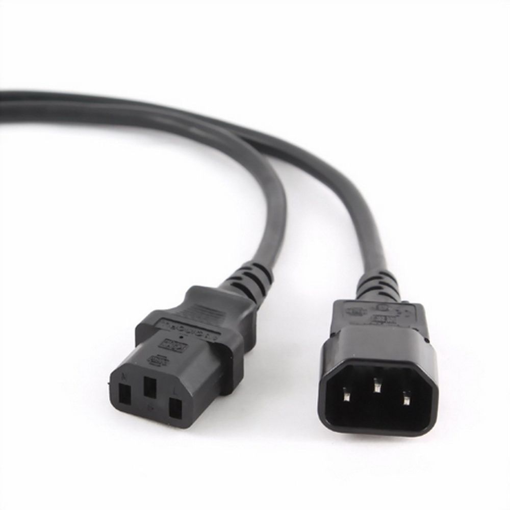 Кабель питания сист.блок-монитор Gembird/Cablexpert PC-189-VDE black (1.8м, C13-C14, VDE, 10А, с зазем.) (PC-189-VDE)