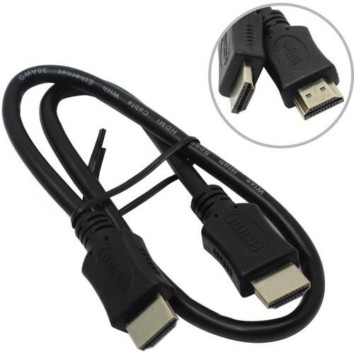 Wize C-HM-HM-0.5M Кабель HDMI ,0.5 м, v.2.0, 19M/19M, позол.разъемы, экран, черный, пакет