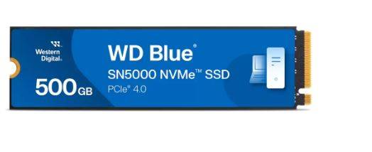 Твердотельный диск 500GB WD Blue, NVMe, M.2 2280, [R/W - 5000/4000 MB/s]