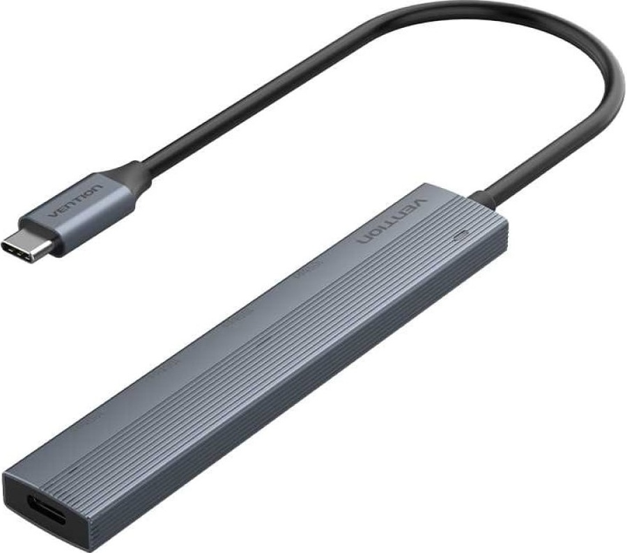 Концентратор Vention OTG USB 3.2 Gen 2 Type-C на 4 USB порта + USB-C PD Серый - 0.15м. Vention CKHHB