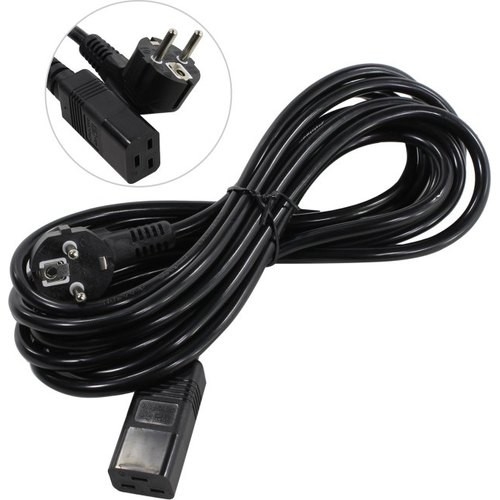 Exegate EP280671RUS Кабель питания ExeGate Power PC19-5P (Евровилка Schuko->С19) VDE-250V-3*1.5mm2, медь, черный, 16А, 5м.