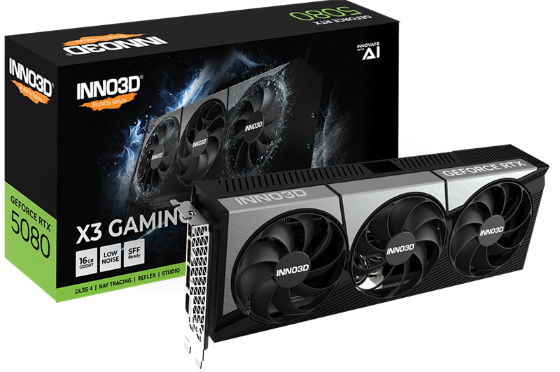 Видеокарта INNO3D RTX 5080 X3 GAMING OC//RTX5080, HDMI, DP*3, 16G,D7