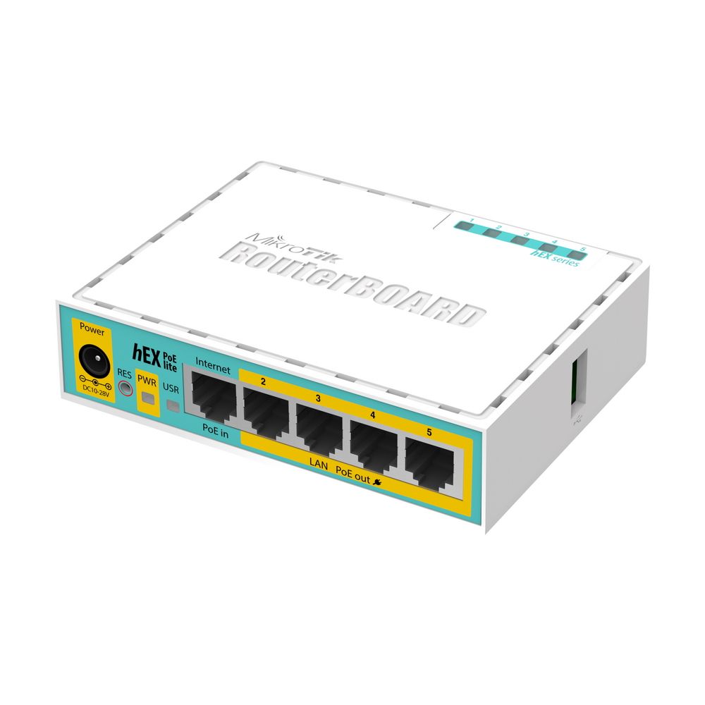 Роутер MikroTik hEX PoE lite (RB750UPR2) 10/100BASE-TX белый