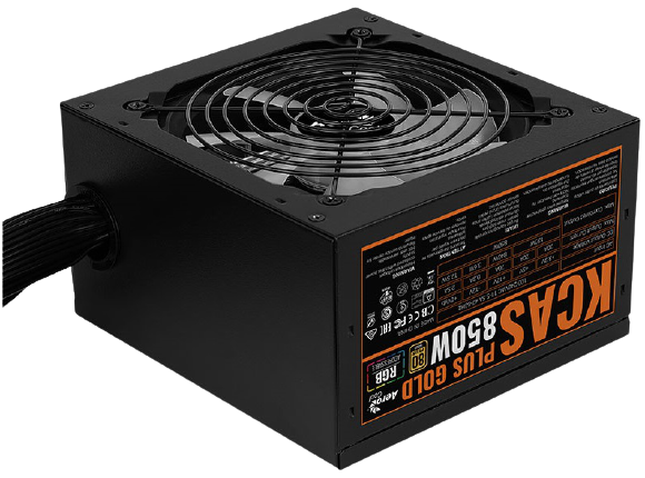 Блок питания Aerocool KCAS PLUS GOLD 850W <850W, ATX v2.4, APFC, Fan ARGB 12cm, 80+ Gold, Retail> (KCAS PLUS GOLD 850W)
