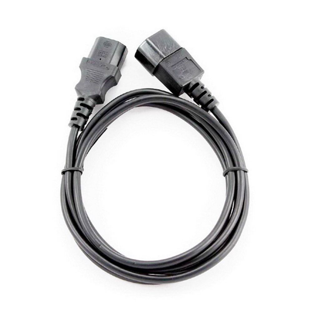 Кабель питания Cablexpert PC-189-1-3M, C13-C14, 3x1.0мм2, 16А, с заземлением, 3м, черный, пакет (PC-189-1-3M)