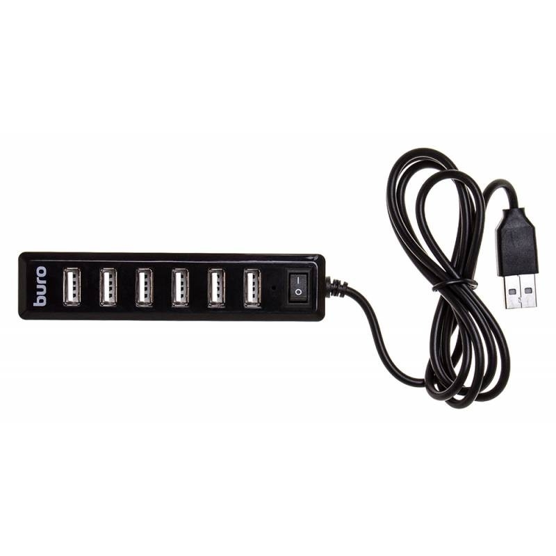 BURO BU-HUB7-1.0-U2.0 Хаб (разветвитель) черный (436334)