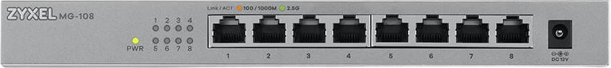 Коммутатор Zyxel XMG-108-ZZ0101F 8x2.5Гбит/с 1SFP+ неуправляемый