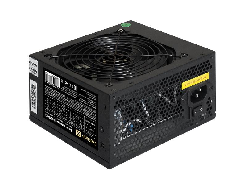 Exegate EX221639RUS Блок питания 600W ATX-600NPXE(+PFC), black, 12cm fan, 24+(4+4)p, (6+2)p PCI-E, 3*SATA