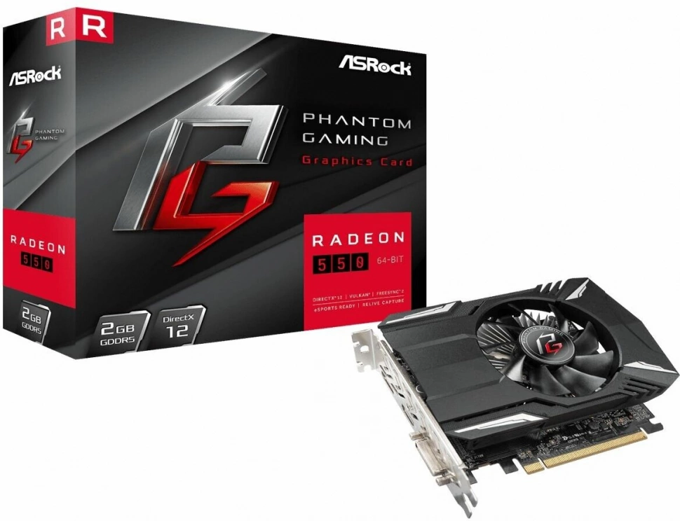 Видеокарта Asrock AMD Radeon RX 550 ASRock 2Gb (PG RADEON 550 2G)